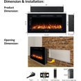 thumbnail image 6 of PuraFlame Alice 68 Inches Recessed Electric Fireplace, Flush Mounted for 2 X 6 Stud, Log Set & Crystal, 1500W Heater, Black, 6 of 11
