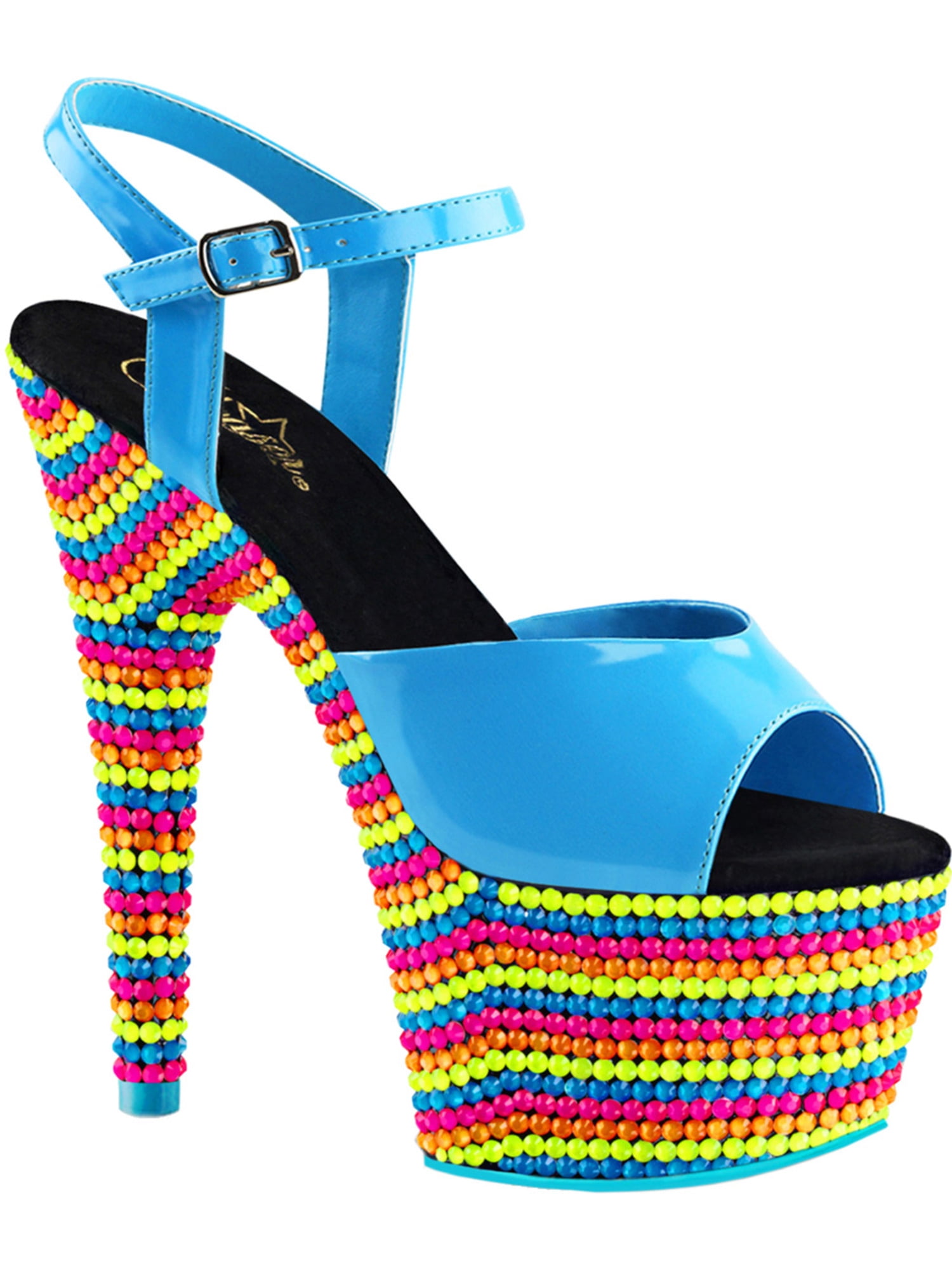 neon blue heels