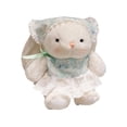 thumbnail image 2 of MANDUO Bunny Plush Toy, 8-inch White Rabbit Stuffed Animal with Green Dress and Lace Headscarf, for Kids, Girls, Boys, Home Decor, Bedroom, Playroom, Gift for Birthdays, Christmas, 2 of 9