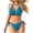Sky Blue, variant on Fmbrln Bikini Sets for Women Two Piece Halter Back Tie Swimsuits Side Tie Bathing Suit Beach Swimwear