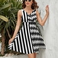 thumbnail image 3 of Black And White Harlequin Diamonds And Stripes Sundress Sleeveless Dress Summer Women Clothes Dress for Women Dresses, 3 of 7