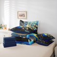 thumbnail image 6 of Castle Fairy Female Men Women Animal Peacock Twin Bedding Sets 7-Piece,Exotic Style Bedding Comforter Set Microfiber,Jungle Woodland Wildlife Breathable Sheet Sets,Breathable Home Decor,Reversible, 6 of 8