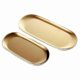 thumbnail image 1 of 2-Piece Gold Oval Trinket Tray Set, Stainless Steel Dish for Cosmetics, Tea, Fruit, and Towel Storage Plates, 1 of 5