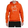 thumbnail image 2 of Cute Christian Quote Faith Over Fear Inspirational/Christian Unisex Graphic Hoodie Sweatshirt, Orange, Small, 2 of 3