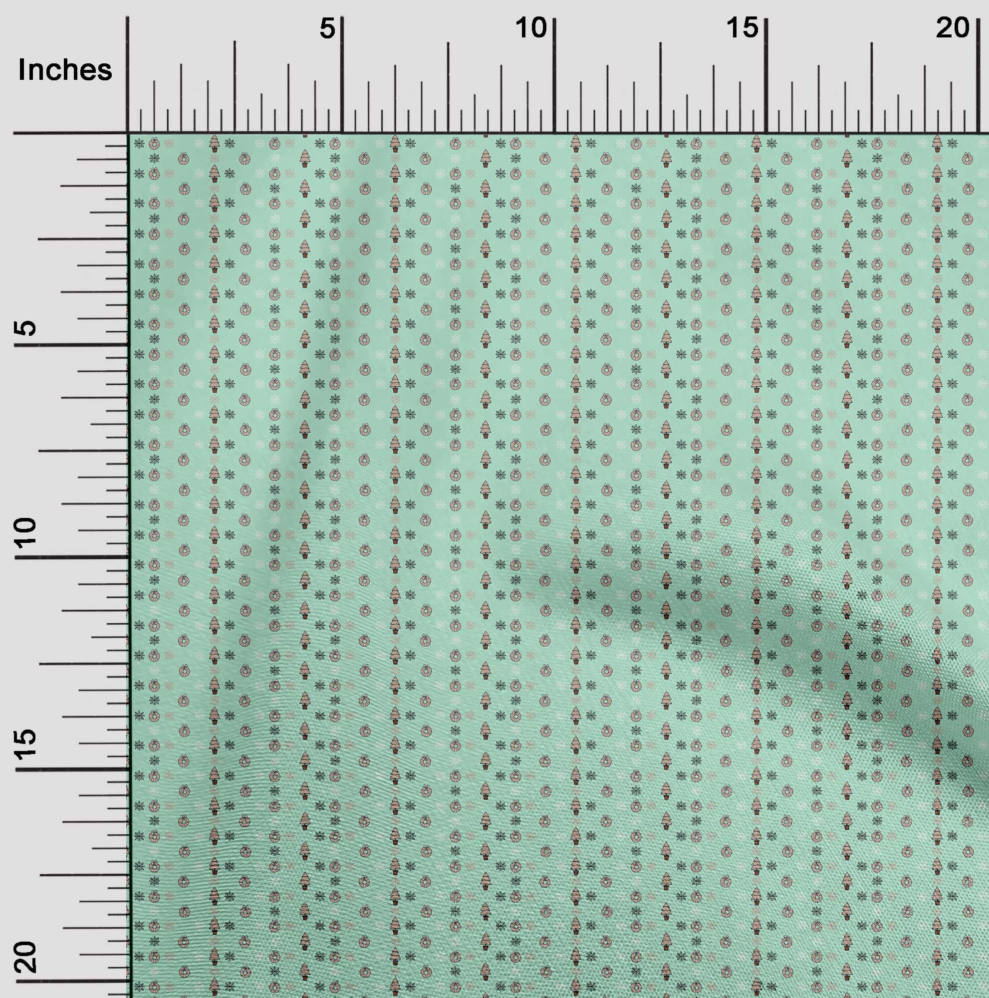 oneOone Cotton Cambric Aquamarine Green Fabric Christmas Diy Clothing Quilting Fabric Print Fabric By Yard 42 Inch Wide