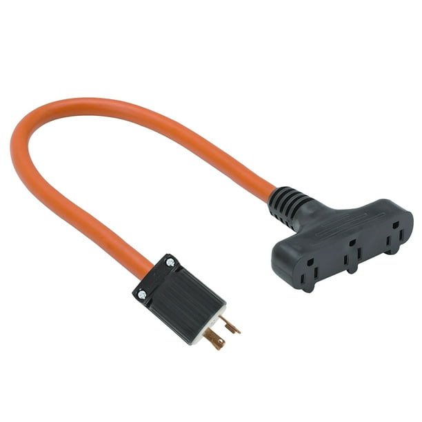 Triple Tap 3 Outlet Extension Cord for Shore Power Portable Generators L530P to 3x515R 18