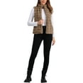 thumbnail image 2 of INSPIRE CHIC Stylish Faux Fur Vest for Women's Zip-Up Sleeveless Fur Jacket for Casual Wear S Khaki, 2 of 6