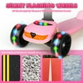 thumbnail image 6 of Hot Bee Pink Scooter for Kids 3-5, LED Light-up Wheels&Deck, Folding Kick Scooter for Girls in Adjustable Height w/ Music, Birthday Christmas Gift Outdoor Toys for Girls 6-12, 6 of 10