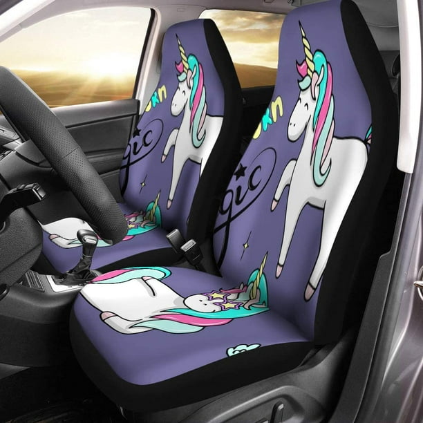 Kxmdxa Set Of 2 Car Seat Covers Colorful Birthday Magic Unicorns Fairy Sunglasses Children Universal Auto Front Seats Protector Fits For Suv Sedan Truck Com Car Seat Covers Colorful Birthday, Fairy Car Seat Covers