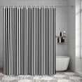 thumbnail image 6 of Bathroom Shower Curtain Black White Vertical Stripes Waterproof Shower Curtains with Hooks, Modern Minimalist Art Bath Curtains Bathtub Curtain Home Decor 72x72in, 6 of 9