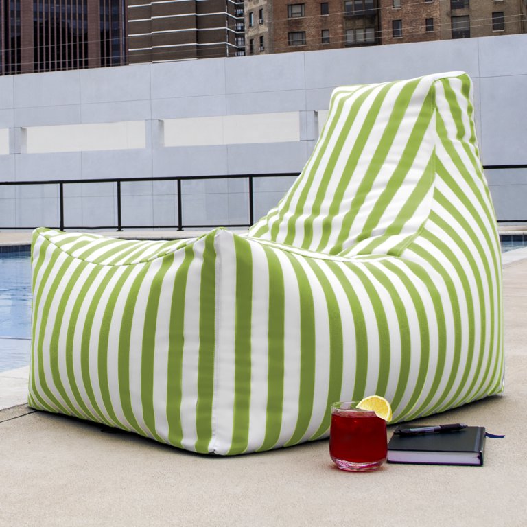 Jaxx Juniper Outdoor Bean Bag Lounge Chair Lime Stripes Walmart