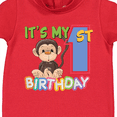 thumbnail image 3 of Inktastic Monkey First Birthday Baby Fleece Romper, 3 of 4