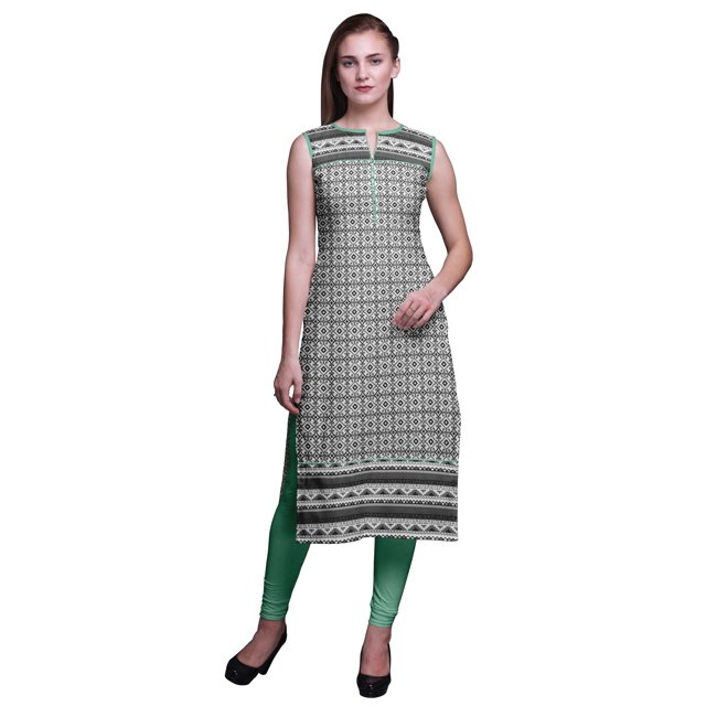Bimba Kurti Droite Imprimée pour Femmes Sans Manches Tenue d'Été Kurta Tunique Petit