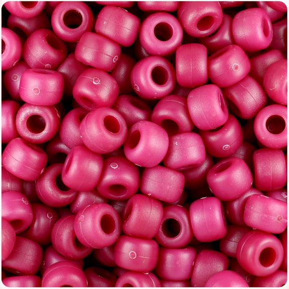 BeadTin Burgundy Matte 9mm Barrel Pony Beads (500pc).