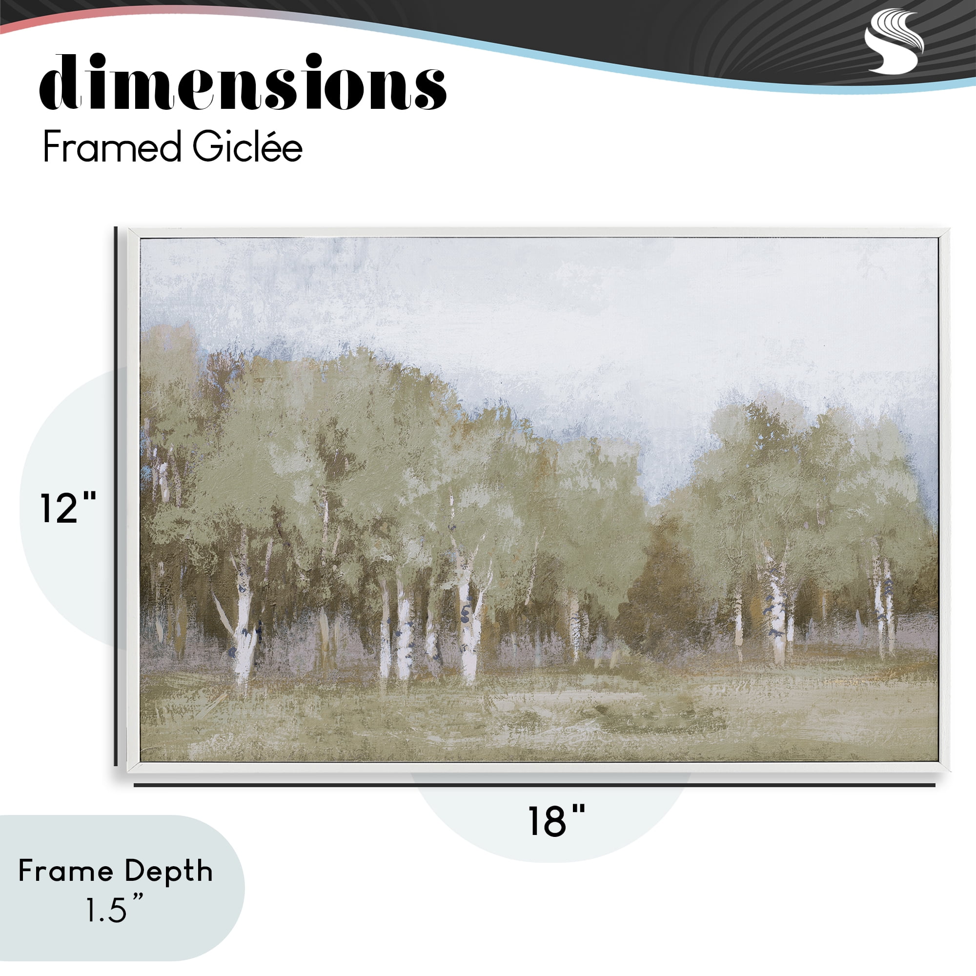 Stupell Industries Autumn Greens Tranquil Trees White Framed Giclee Art, design by Michael Marcon
