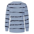 thumbnail image 5 of Yyeselk Womens Casual Tops Striped Printed Relaxed Fit Crew Neck Classic Sweatshirts Comfy Long Sleeves Basic Pullover T-Shirts Fall Clothes Light Blue M, 5 of 6