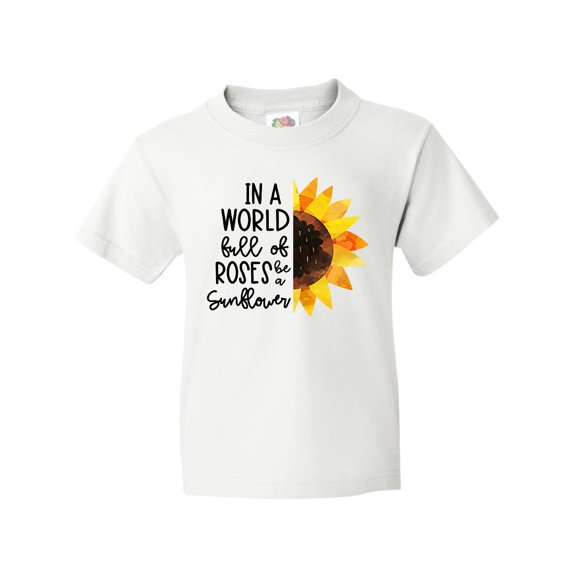 Inktastic Summer In a World Full of Roses Be a Sunflower Youth T-Shirt