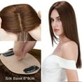 thumbnail image 1 of SEGO Clip in Hair Extensions Human Hair Toppers 100% Real Human Hair Silk Base Topper for Thinning Hair Natural Black Hair Pieces, 1 of 7