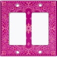 thumbnail image 6 of Metal Light Switch Plate Cover Hot Pink Floral Bandana Paisley Tile Pattern TIL055, 6 of 14