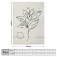thumbnail image 4 of WYYP Super Soft Flannel Blanket Farmhouse Plant Leaf Flower Line Minimalist Beige Boho Theme White, 4 of 6