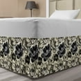 thumbnail image 1 of Floral Bed Skirt, Rose Petals and Butterflies Spring Field Moth Blooming Retro Garden Motif, Elastic Bedskirt Dust Ruffle Wrap Around for Bedding Decor, 4 Sizes, Cream Charcoal Grey, by Ambesonne, 1 of 2