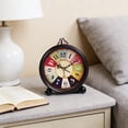 thumbnail image 5 of Luoshdecor Vintage Analog Alarm Clock,5.3 in Small Silent Desk Clock,Battery Operated for Table, Shelf ,Bedroom,Indoor Decor, 5 of 7