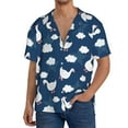 thumbnail image 1 of Fotbe Cute Goose On Blue Sky Camisa Estampada de Manga Corta para Hombre, Casual de Verano, Estilo Playero, Sin Arrugas-Large, 1 of 5