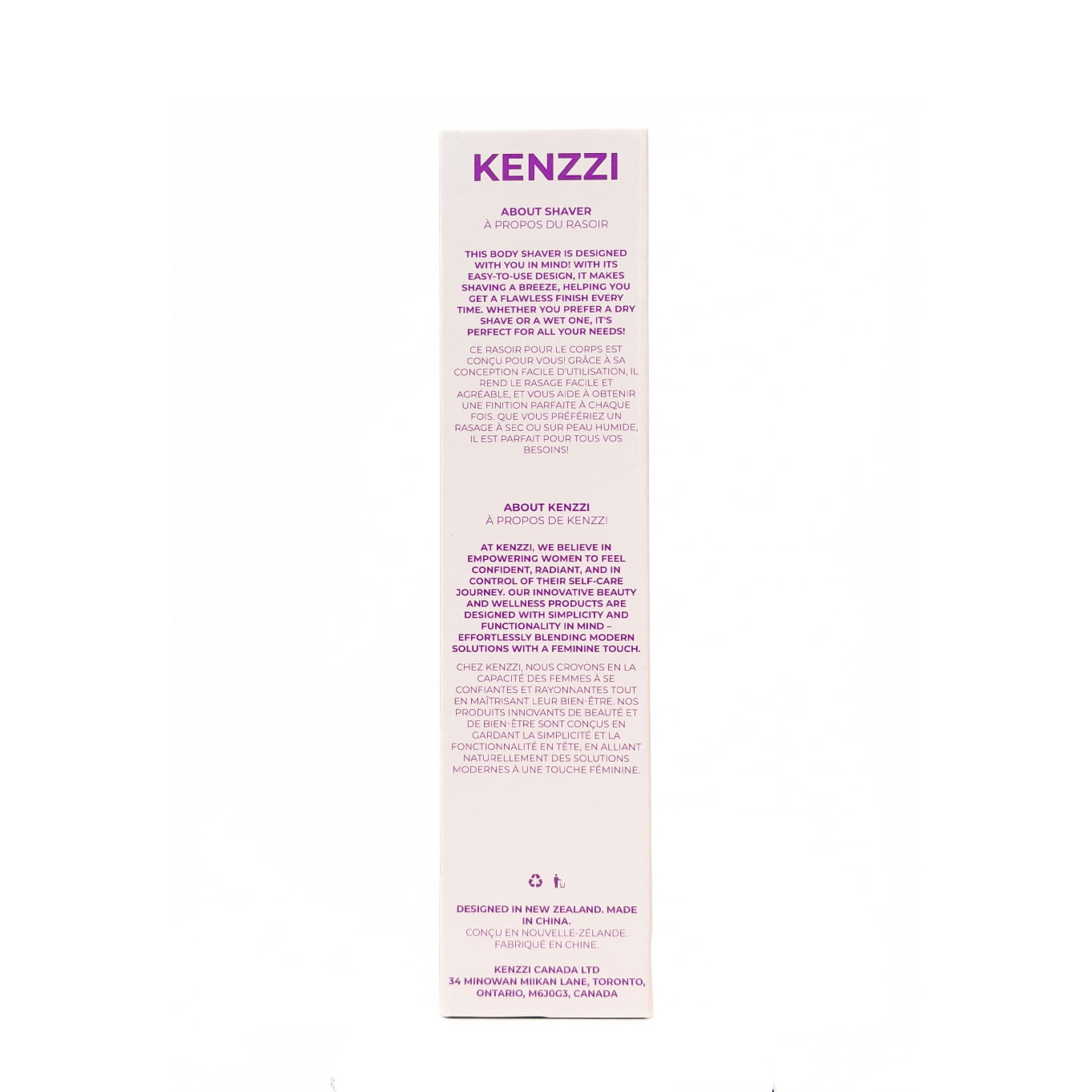KENZZI 2-in-1 Rechargeable Body & Face Shaver, Trimmer & Circular Blade Shaver, Purple