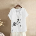 thumbnail image 2 of IROINNID Fashion Women Summer Leisure Loose Print Button Down Comfy Round-Neck T-Shirt Short Sleeve Casual Blouse Spring Saving, 2 of 5