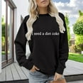 thumbnail image 2 of VISALY Pullover Crewneck Sweatshirt Graphic Sweatshirts Funny Crewneck Sweatshirt Long Sleeve Sweatshirt Fleece Sweater Fall Sweatshirt Oversized Sweatshirt Pullovers Tunic Sweater Black Xxl, 2 of 6