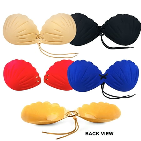 Seashell Shape Adhesive Lace Up Women Bra  Braza She Shells-Reusable Stick On Bra