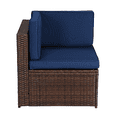 thumbnail image 5 of ENYOPRO 4 Pieces Patio Seating Sets, Brown Wicker Outdoor Furniture Sets with Storage Table and 2.76" Thickness Cushions, Perfect for Poolside Deck Backyard, TE2566, 5 of 9