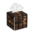 thumbnail image 1 of Balery Bookshelves Porta Pañuelos de Cuero con Estampado – Funda Moderna Cuadrada para Caja de Pañuelos, Dispensador 5x5x5'', 1 of 7