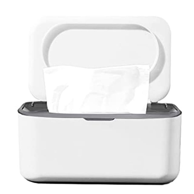 Wet Wipe Dispenser, Baby Napkin Storage Box Holder Container Dust-proof Wet Tissue Box, Office (Gray)
