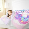 thumbnail image 4 of Manfei Colorful Cute Unicorn Bedding Comforter Set,Magic Animal Twin Comforter Sets,Pink Blue Purple Bedding Set For Girls Kids,Ultra Soft Home Decor Reversible,2pcs, 4 of 8