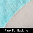 thumbnail image 3 of Latepis Light Blue Fur Round Rug 3 ft, Faux Sheepskin Circle Rug for Living Room, Boho Rugs, Bedroom Rugs Fluffy, Kid's Room, Teen Room, Dorm, Cute Room Décor, 3 of 7