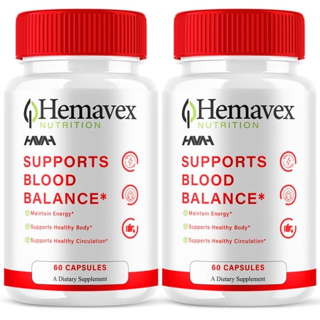 (2 Pack) Hemavex Gluco Capsules, Hema Vex Blood Support Supplement (120 Capsules)