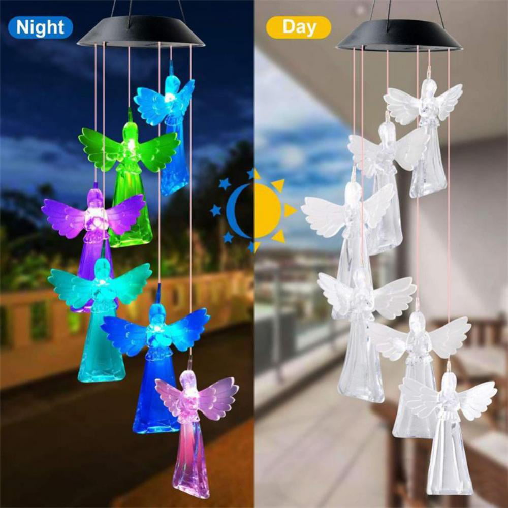 Gifts for Mom Women Grandma… Unique Copper Moon Wind Chime Metal Hanging Outdoor Decor for Garden Yard Patio Lawn Winds Chime for Outside Solar Deep Tone Windchime LED Light 