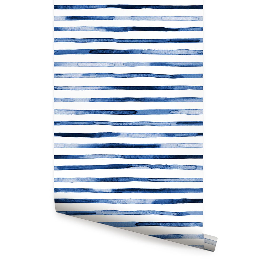 Watercolor Stripes Peel and Stick Wallpaper - Walmart.com