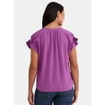 thumbnail image 3 of Time & Tru Women's Ruffle Collar Tank, Sizes XS-XXXL, 3 of 5