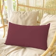 thumbnail image 4 of Red Solid Color Pillow Covers, Linen Long Throw Pillow Case, Aesthetics Contemporary Luxury Holiday Pillow Protector Decorative Cushion Cover for Living Room/Bedroom 12" x 20", 4 of 8