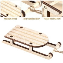 Wooden Sleigh Christmas Decorations Unpainted Beige Mini Sled Ornaments for Home Decor 5 Pieces