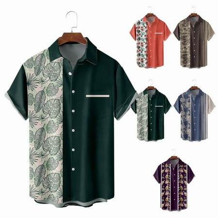 

Mens Kids Crewneck Hawaiian Shirts Novelty Party Tops Plus Size Men