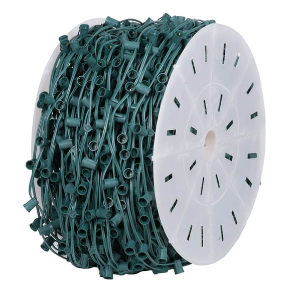 Vickerman 1000' C9 Socket String with 2000 C9 Sockets on SPT1 18 Gauge Green Wire