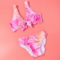 thumbnail image 4 of ATOGUTA Girls Swimsuits Sling Tie-Dye Print Beach Cute Bikini Suit Pink, Sizes 3T-8, 4 of 5
