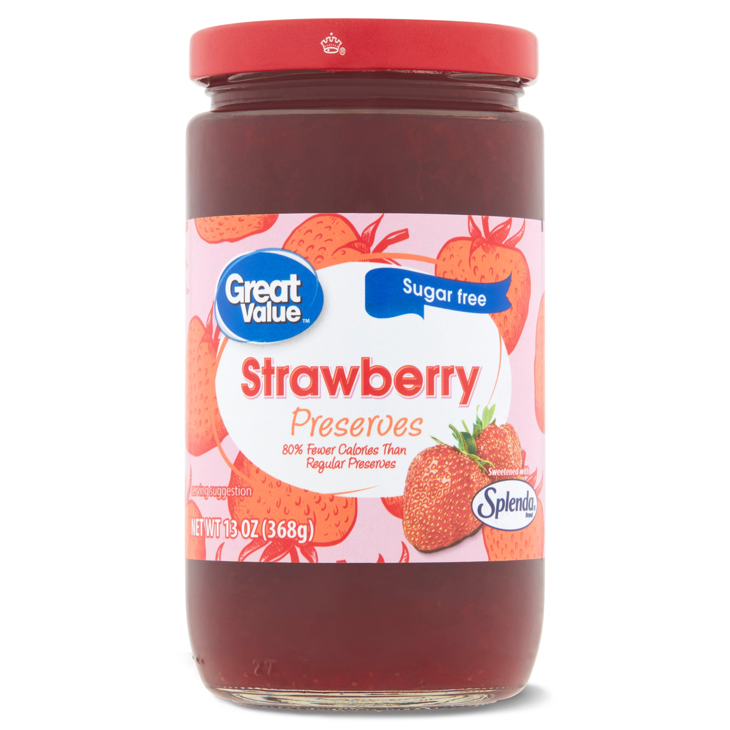 Great Value Sugar-Free Preserves Strawberry, 13 oz