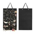 thumbnail image 1 of Hanging Jewellery Organiser Earring Storage Hanging Bag Wall Mounted Jewellery Hanging Bag Necklace Ring Storage Bag (Black) One Size Black, 1 of 4