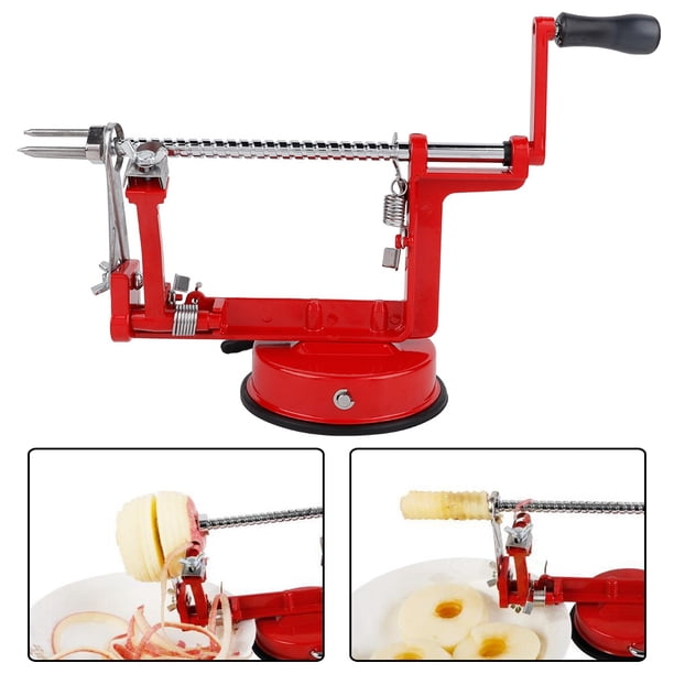 Pelador de frutas de metal, pelador de frutas multifuncional 3 en 1, máquina peladora de frutas, rendimiento sólido Jadeshay A