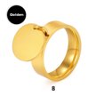 thumbnail image 3 of Qarigey Anillo de acero inoxidable para niña, colgante de joyería para dedo, abalorio para fiesta de mujer, Chip Circular externo, adorno para niña Accesorios de disfraces Oro 8# Qarigey AP014585-05, 3 of 6