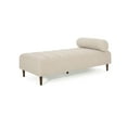 thumbnail image 4 of Chaise Lounge Chair Indoor, Upholstered Bedroom Chaise Lounge with Rolled Pillow, Living Room Chaise Lounge Mid-century Style, Beige, 4 of 7